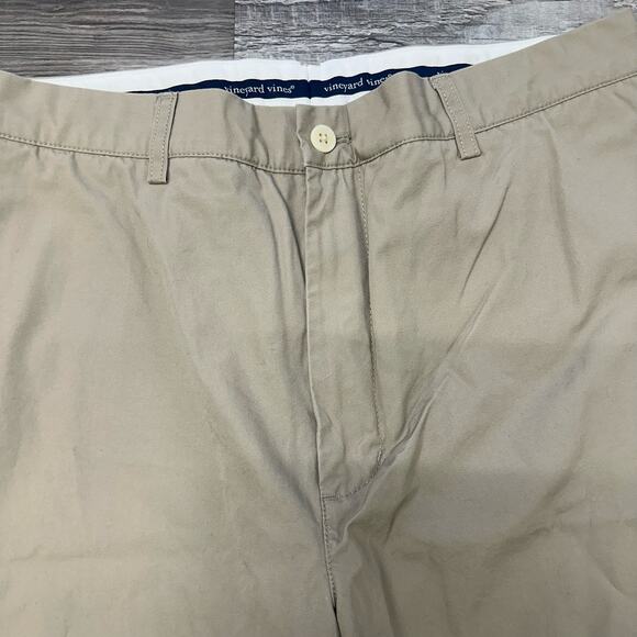 Vineyard Vines Shorts Beige Mens 33 Golf Chino Links Flat Front Casual Preppy - Picture 4 of 11